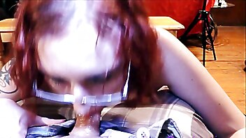 Glasses swallow wife, glasses swallow, amateur girl dance, redhead gives head, stripteases lapdance