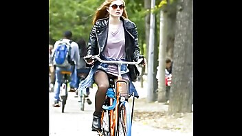 Blonde stockings, bicycle upskirt, voyeur, voyeur porno, upskirt new