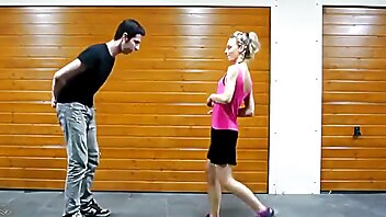 Street trampling, kick balls amateur, street fetish, stomps nuts, public trampling